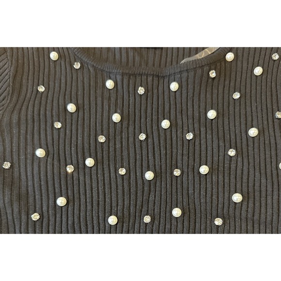 Jolie & Joy Junior Women Pullover Sweater Long Sleeve Top Knit‎ Black XL - Picture 3 of 6